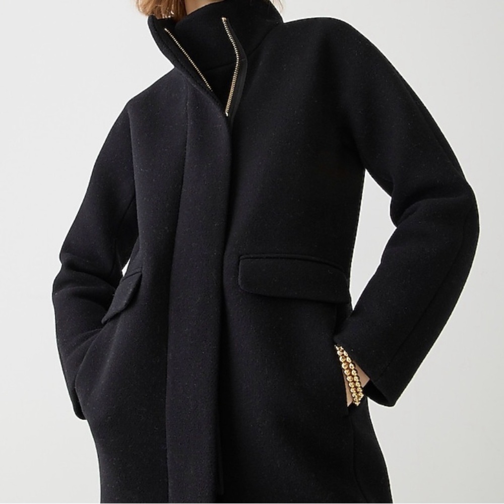 J. Crew Black Toscana coat - like new